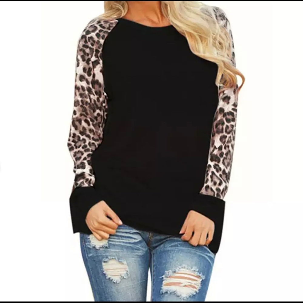 Long sleeves Leopard Print Shirt